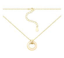 Серебряное колье с перламутром и позолотой (N002071-GD)