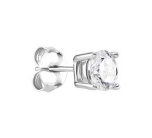 Серебряный одиночный пуссет с фианитом (SE01392 mono)