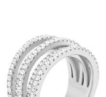 Серебряное кольцо с фианитами (R28156-W): купить