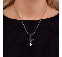 Серебряная подвеска Бабочки с фианитами (ПВ511.10с): купить