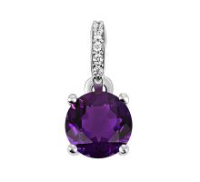 Серебряная подвеска с аметистом и фианитами (3899р-AMET)