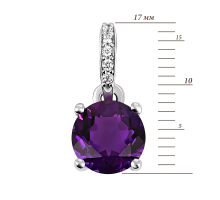 Серебряная подвеска с аметистом и фианитами (3899р-AMET): купить