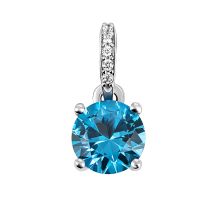 Серебряная подвеска с кварцем London blue и фианитами (3899р-QLB)