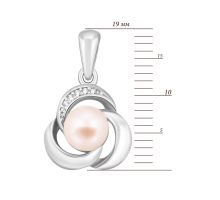 Серебряная подвеска с жемчугом и фианитами (SP00376): купить