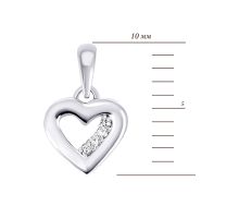 Серебряная подвеска Сердце с бриллиантами (3934р-BR): купить