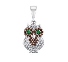 Серебряная подвеска Сова с фианитами (ЛК-0289р(зк))