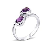 Серебряное кольцо с аметистом (1744/1р-AMET)