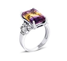 Серебряное кольцо с аметрином и фианитами (1724/1р-QAMTR)
