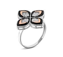 Серебряное кольцо с фианитами и позолотой (1608 ч)