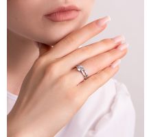 Серебряное кольцо с фианитами (PRS 1897К.Rh): купить