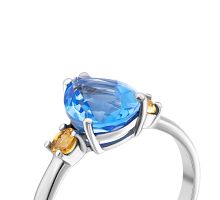 Кольцо с цитрином и кварцем Tanzanite (1664/1р-QTANCIT): купить
