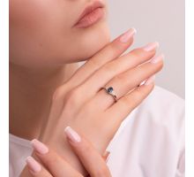 Серебряное кольцо с лондон-топазом и фианитами (Тд0035/топld-R): купить