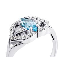 Серебряное кольцо с топазом swiss и фианитами (1680/9р-TSWB): купить