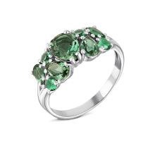 Срібна каблучка з зеленим кварцом і фіанітами (1650/1р-QGR): купить