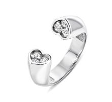 Серебряное кольцо Сердце с фианитами (521): купить