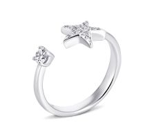 Фаланговое серебряное кольцо Звездочки с фианитами (500297-Р)