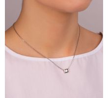 Серебряное колье с фианитом (ПК217с): купить