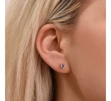 Серебряные пуссеты с аметистом (2093/9р-AMT): купить