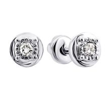 Серебряные пуссеты с бриллиантами (2212/1р-BR)