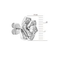 Серебряные пуссеты с фианитами (SE37822): купить