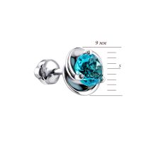 Серебряные пуссеты с голубым кварцем (2089/9р-QSWB): купить