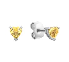 Серебряные пуссеты с кварцем (E37528 Lemon quartz)