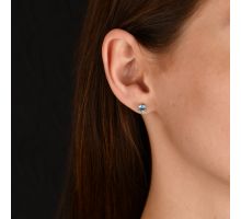 Серебряные пуссеты с топазом swiss (2094/9р-TSWB): купить