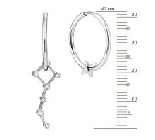 Серебряные серьги-подвески с фианитами (СВ922(зв)с): купить