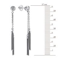 Серебряные серьги-подвески c фианитами (500477/2-СПР): купить