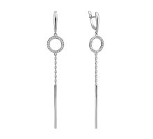 Серебряные серьги-подвески c фианитами (СВ873с)