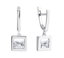 Серебряные серьги-подвески c фианитами (СВ926(зв)с)