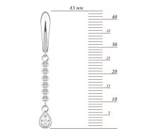 Серебряные серьги-подвески c фианитами (SZDE00276): купить