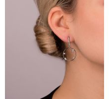 Серебряные серьги-подвески c фианитами (СВ959(зв)с): купить