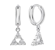 Серебряные серьги-подвески с фианитами (2E24688)