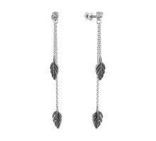 Серебряные серьги-подвески с фианитами (82673б*)