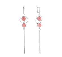 Серебряные серьги-подвески с фианитами (EA62279)