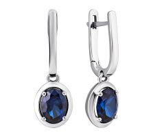 Серебряные серьги-подвески с гидротермальным сапфиром (2387/1р-HSPH)
