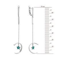 Серебряные серьги-подвески с эмалью (EA61083): купить