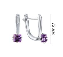 Серебряные серьги с аметистом (SZDE15392): купить