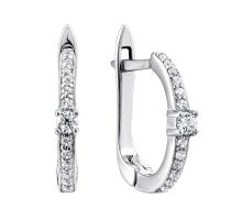 Серебряные серьги с фианитами (ЛК-0105р)