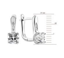 Серебряные серьги с фианитами (PB15288): купить