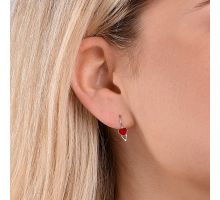 Серебряные серьги Сердце с эмалью (ВС-060ер): купить