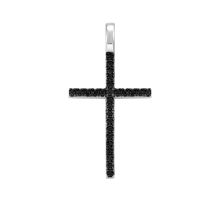 Серебряный крестик с фианитами (991П(Ф2).Rh)