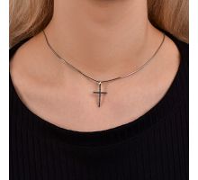Серебряный крестик с фианитами (991П(Ф2).Rh): купить