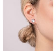 Серебряный одиночный пуссет (СП951(зв)с mono): купить