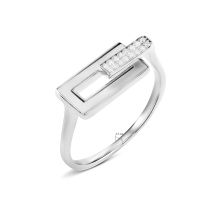 Серебряное кольцо с перламутром и фианитами (A00842): купить