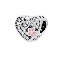 Серебряная бусина шарм с эмалью и фианитами (PK00666)