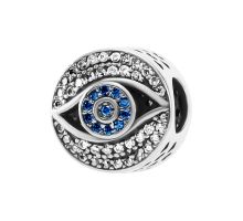 Серебряная бусина шарм с фианитами (580479гб)