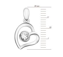 Серебряная подвеска Сердце с фианитом (7PE39867): купить