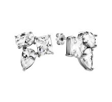 Серебряные пусеты с фианитами (с1341Rh)